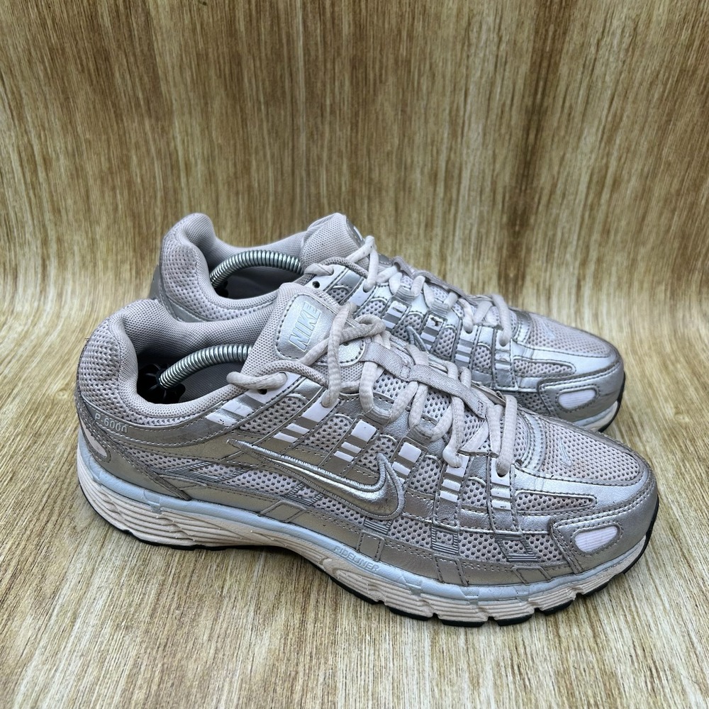 Nike P-6000 Running Shoes Women's Size 8.5 Silver Metallic Retro Y2K BV1021-106